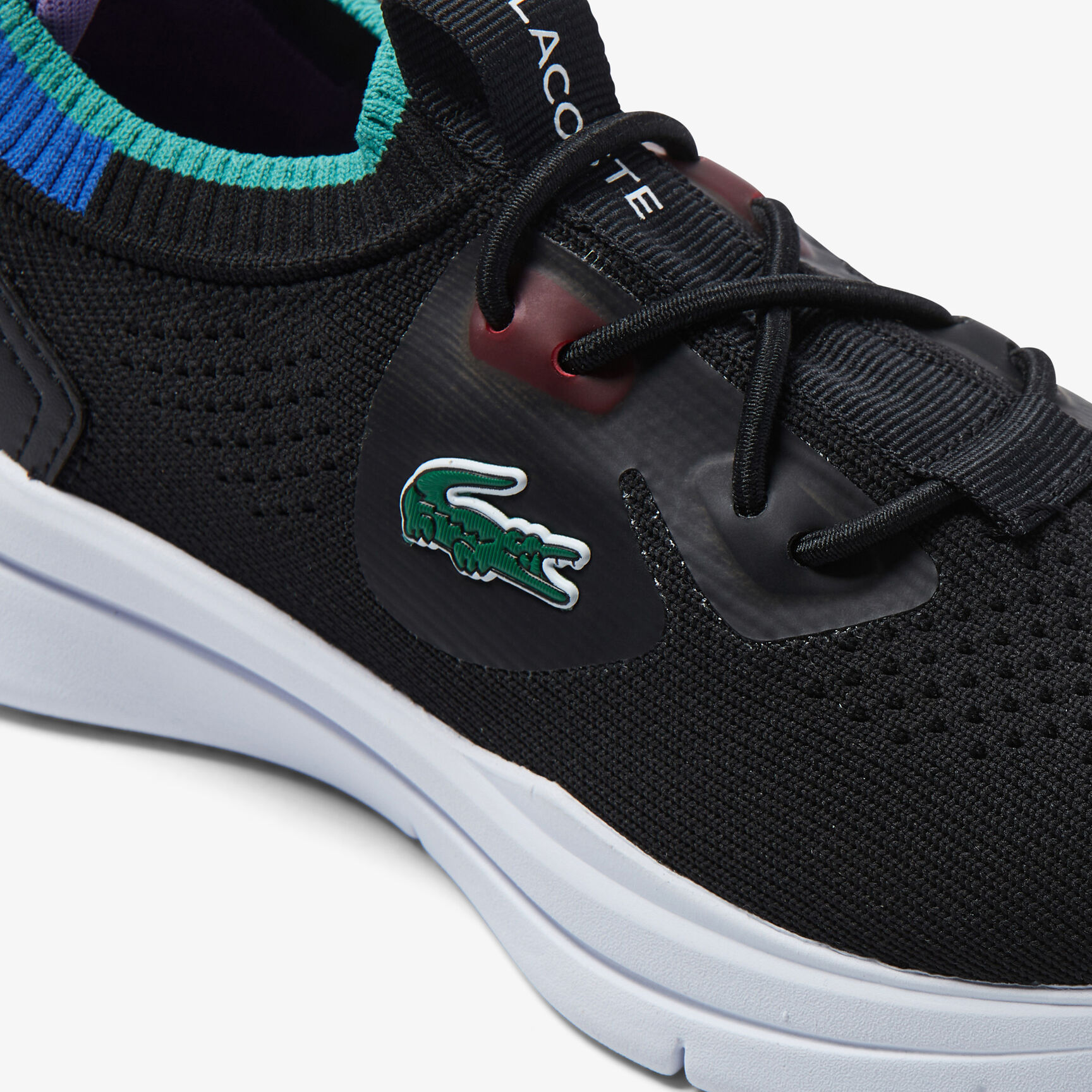 Children's Lacoste Run Spin Knit Textile Color Contrast Sneakers