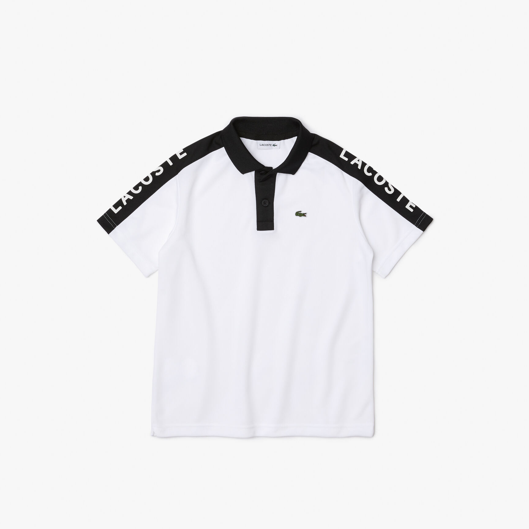 تيشيرت بولو بيكيه مسامي بأشرطة شعار لاكوست للأولاد تيشيرت بولو بيكيه مسامي بأشرطة شعار لاكوست للأولاد