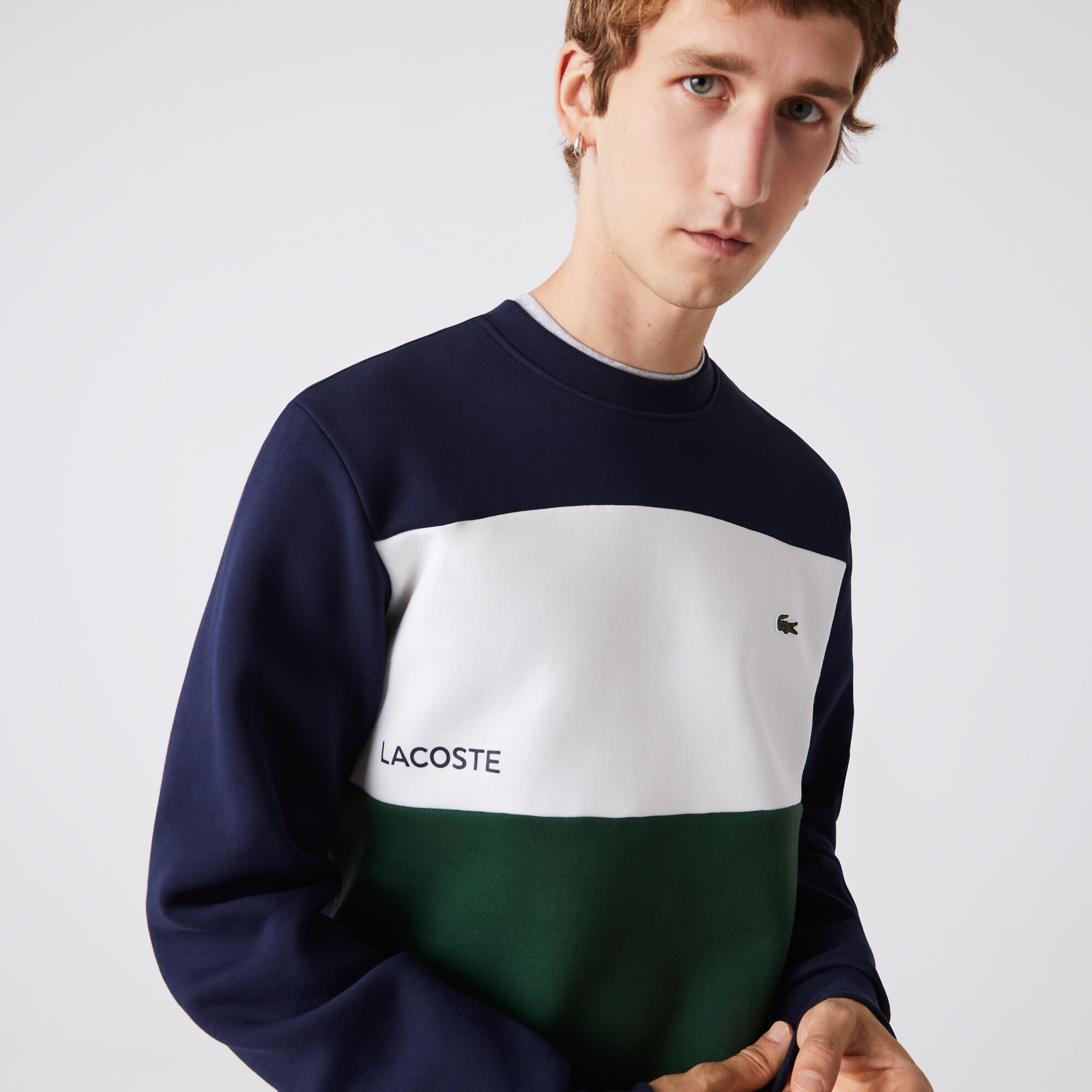 Buy Men s Lacoste Branded Color Block Sweatshirt Lacoste QA