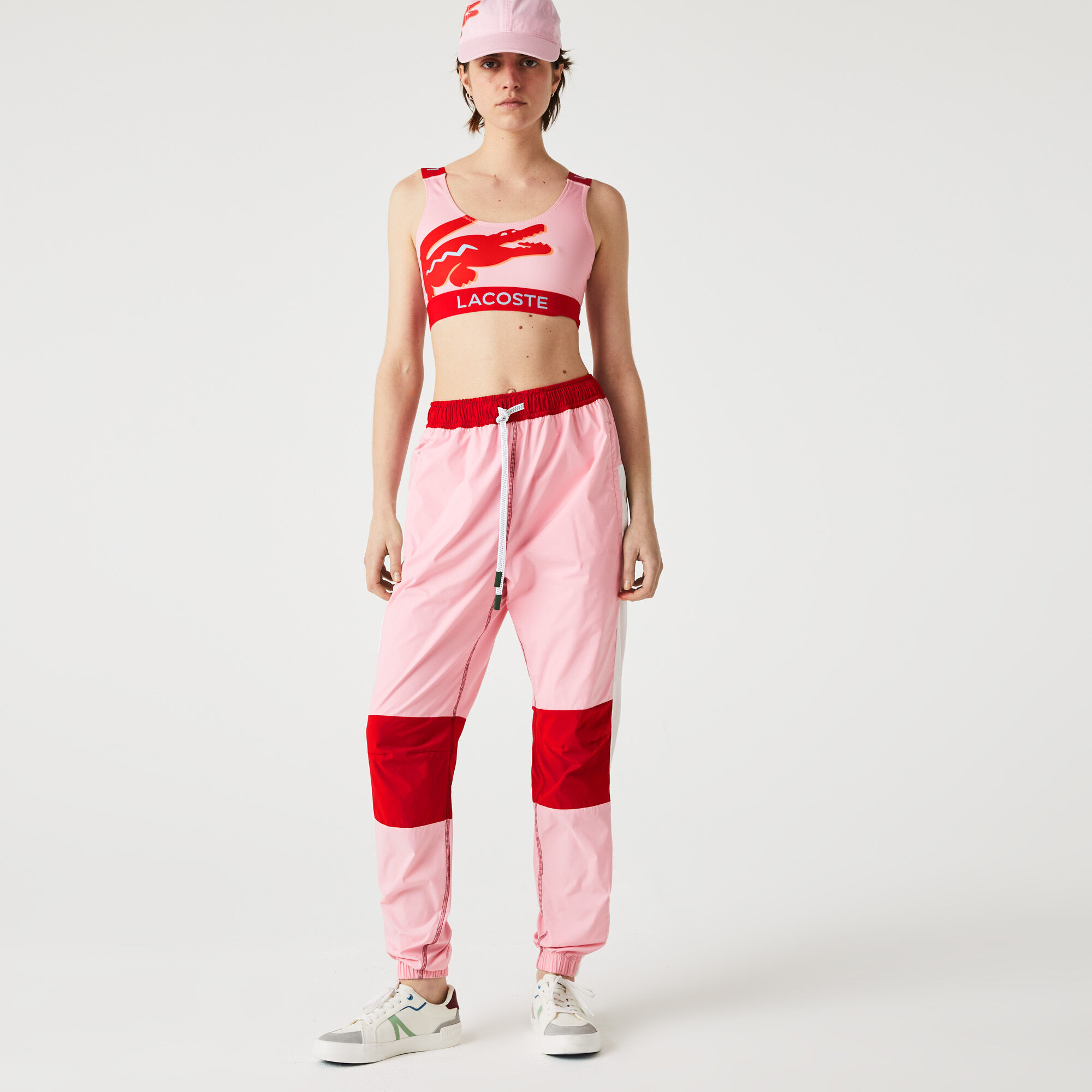 Pink lacoste tracksuit clearance