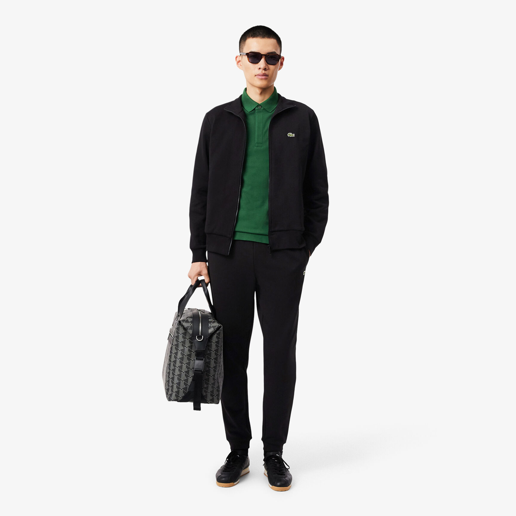 سويت شيرت من الصوف بسحاب وياقة عالية