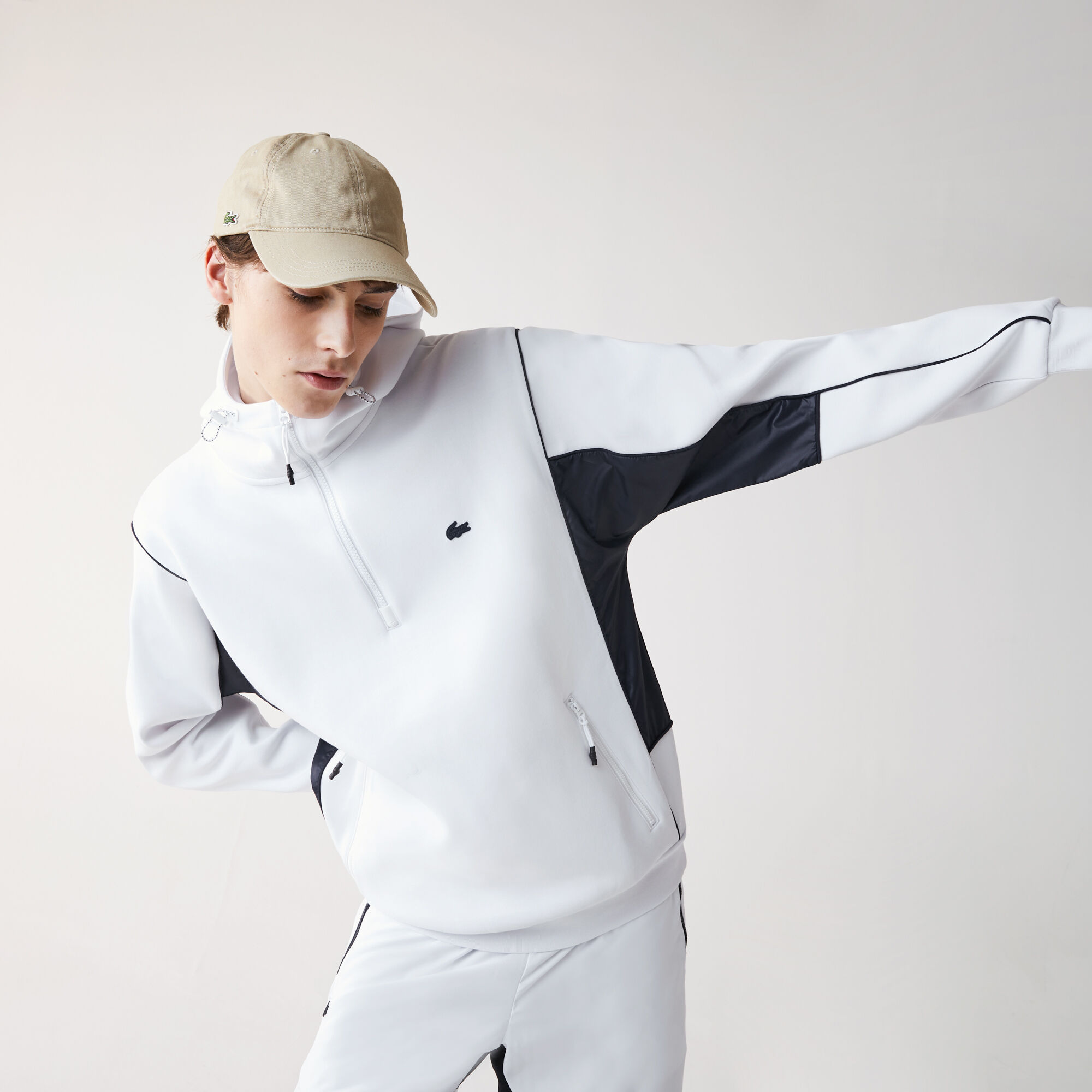 Men’s Hooded Bimaterial Stretch Cotton Sweatshirt Men’s Hooded Bimaterial Stretch Cotton Sweatshirt