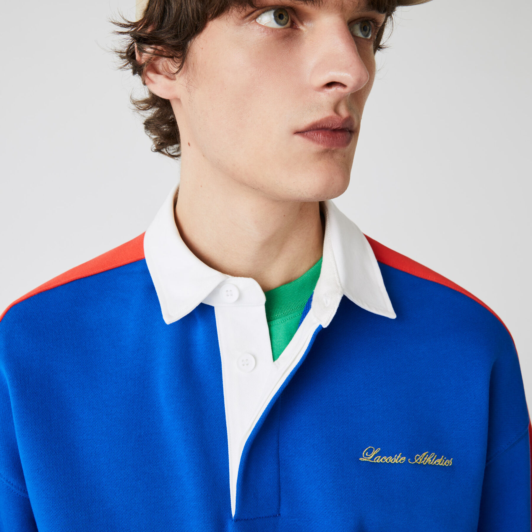سويت شيرت بولو صوف مع كتل لونية مجموعة Lacoste LIVE للرجال لاكوست سويت شيرت بولو صوف مع كتل لونية مجموعة lacoste live للرجال