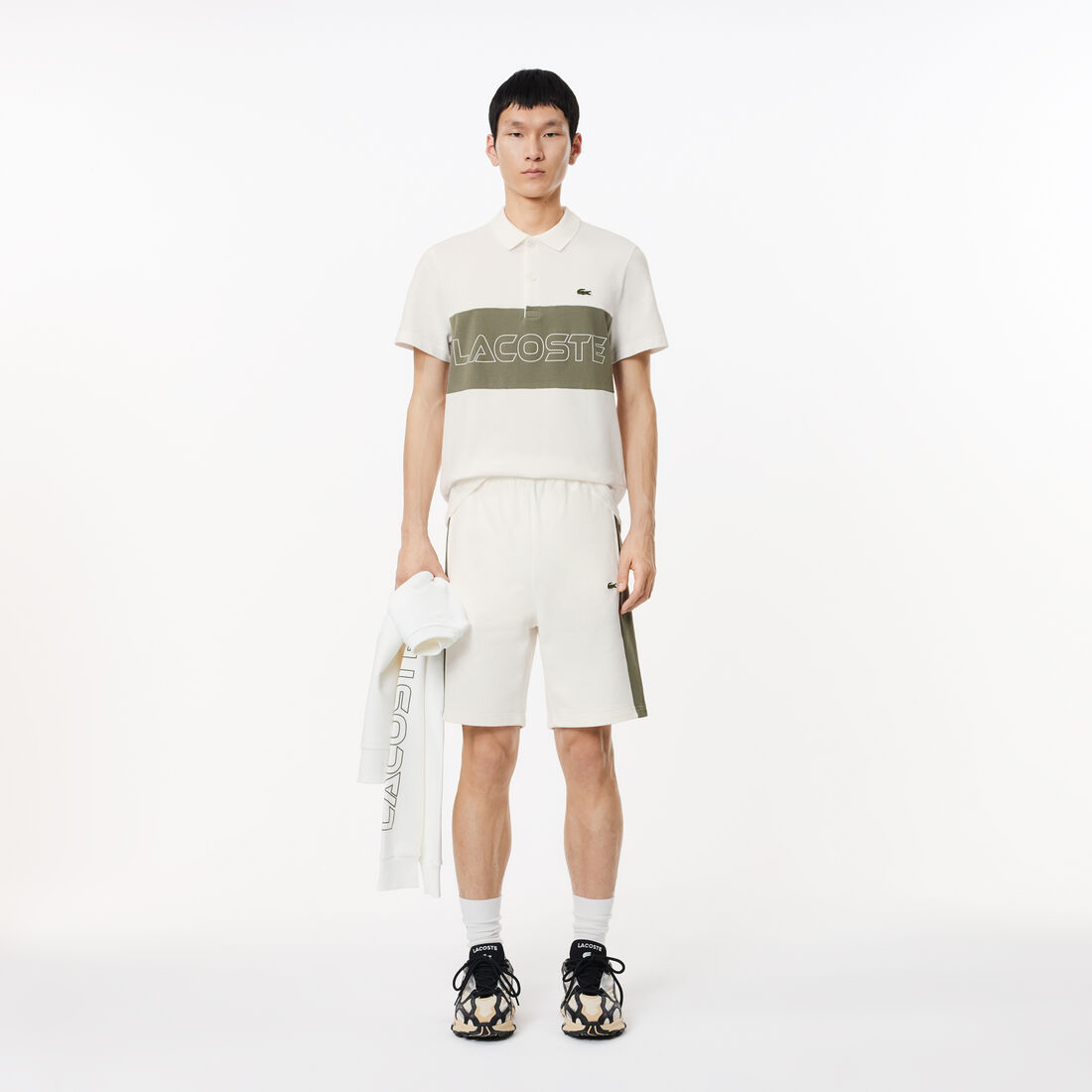 Printed Unbrushed Fleece Colourblock Jogger Shorts Printed Unbrushed Fleece Colourblock Jogger Shorts
