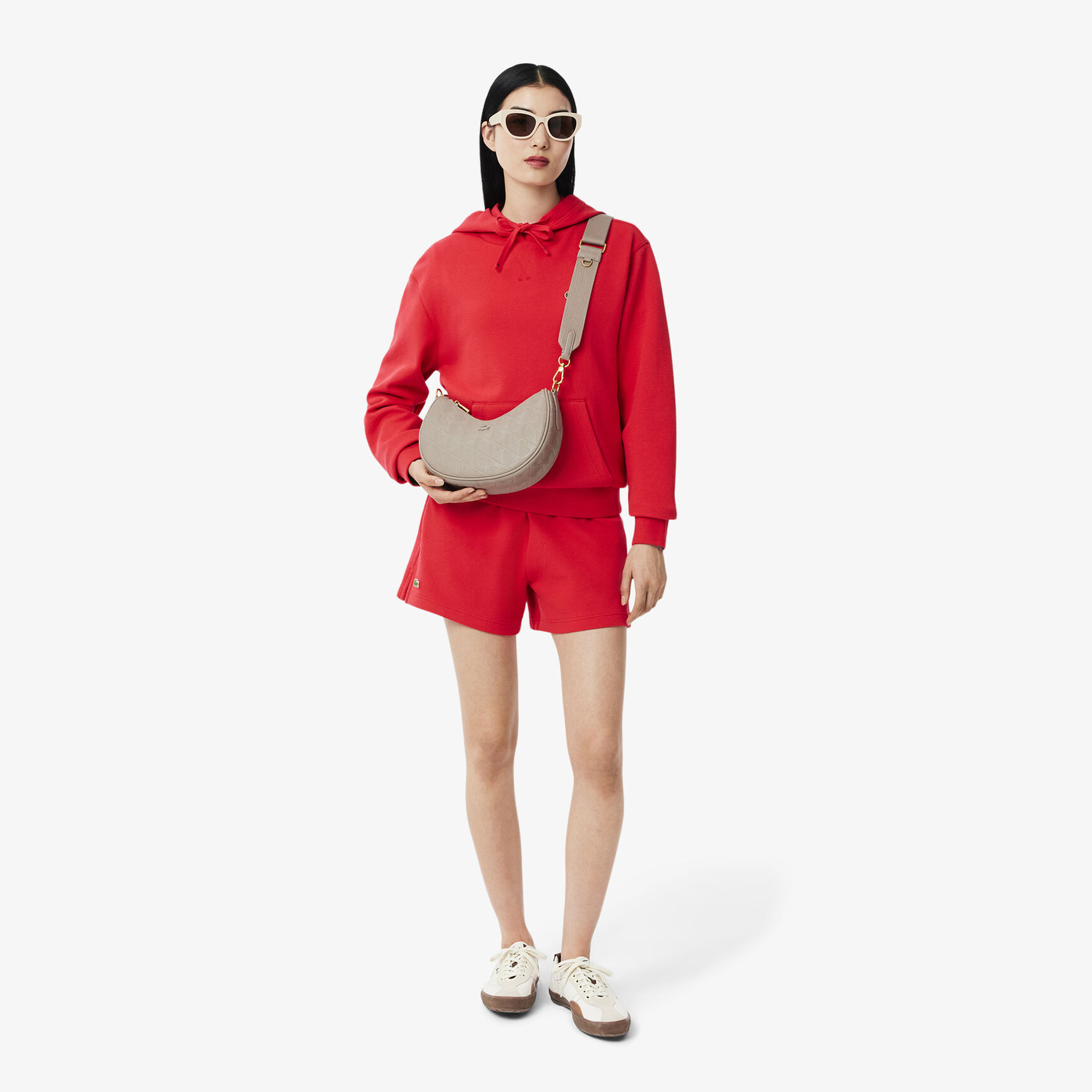 Maheki Embossed Leather Half Moon Purse