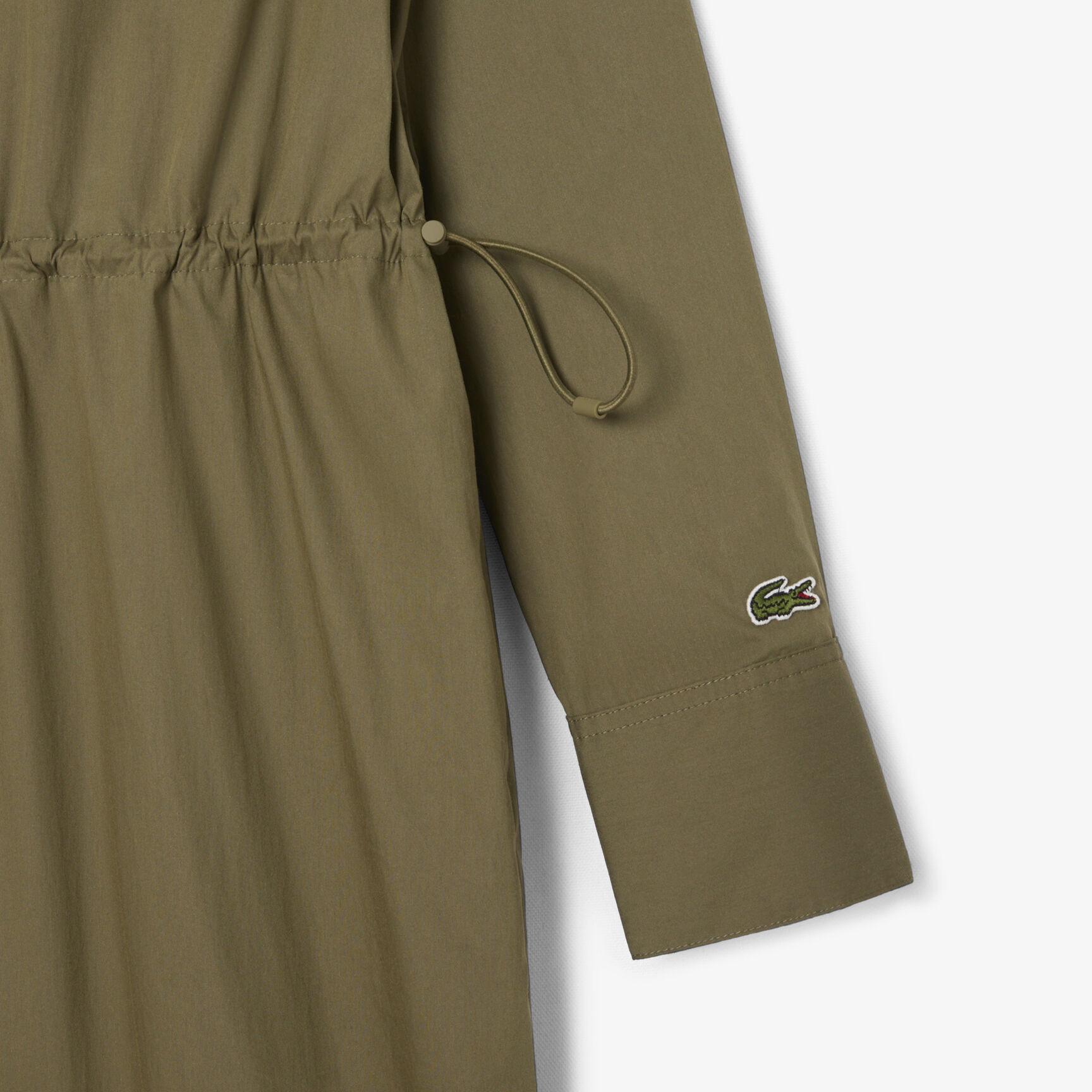 Oversized Cotton Zip Front Shirt Dress