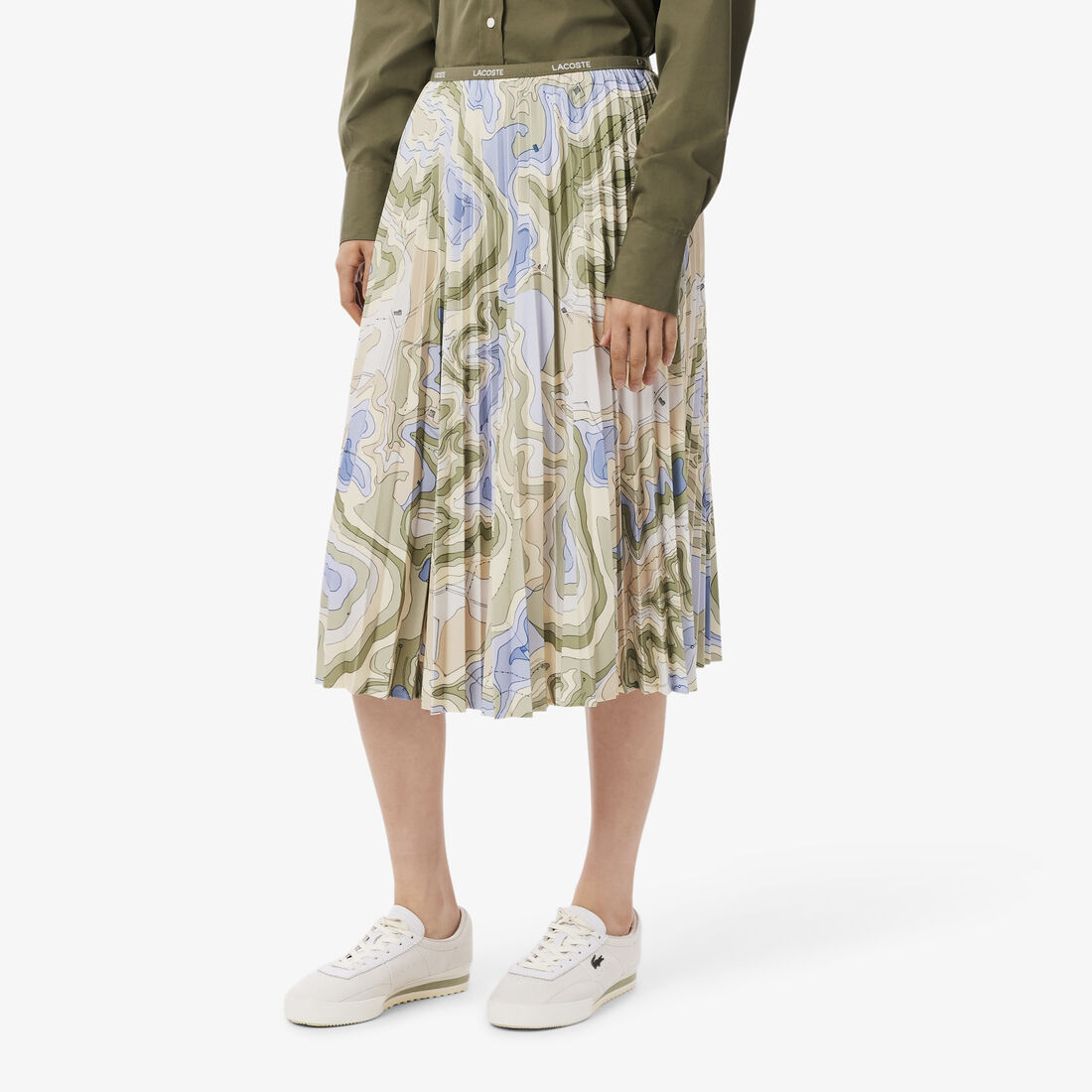 Topography Print Pleated Skirt Topography Print Pleated Skirt