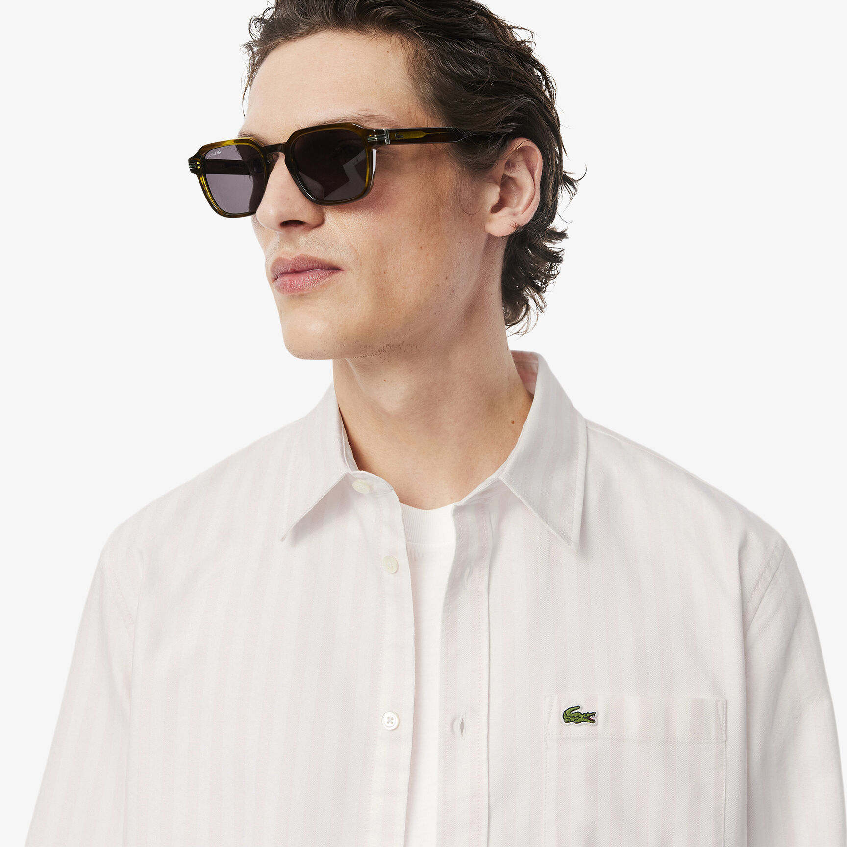 قميص أكسفورد مخطط بقصّة عادية