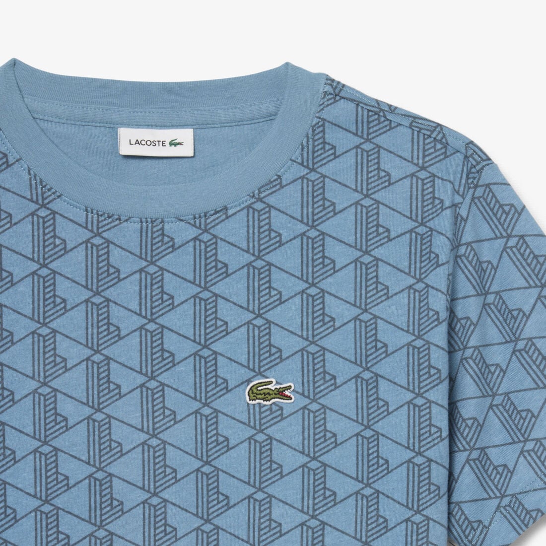 lacoste monogram print t shirt
