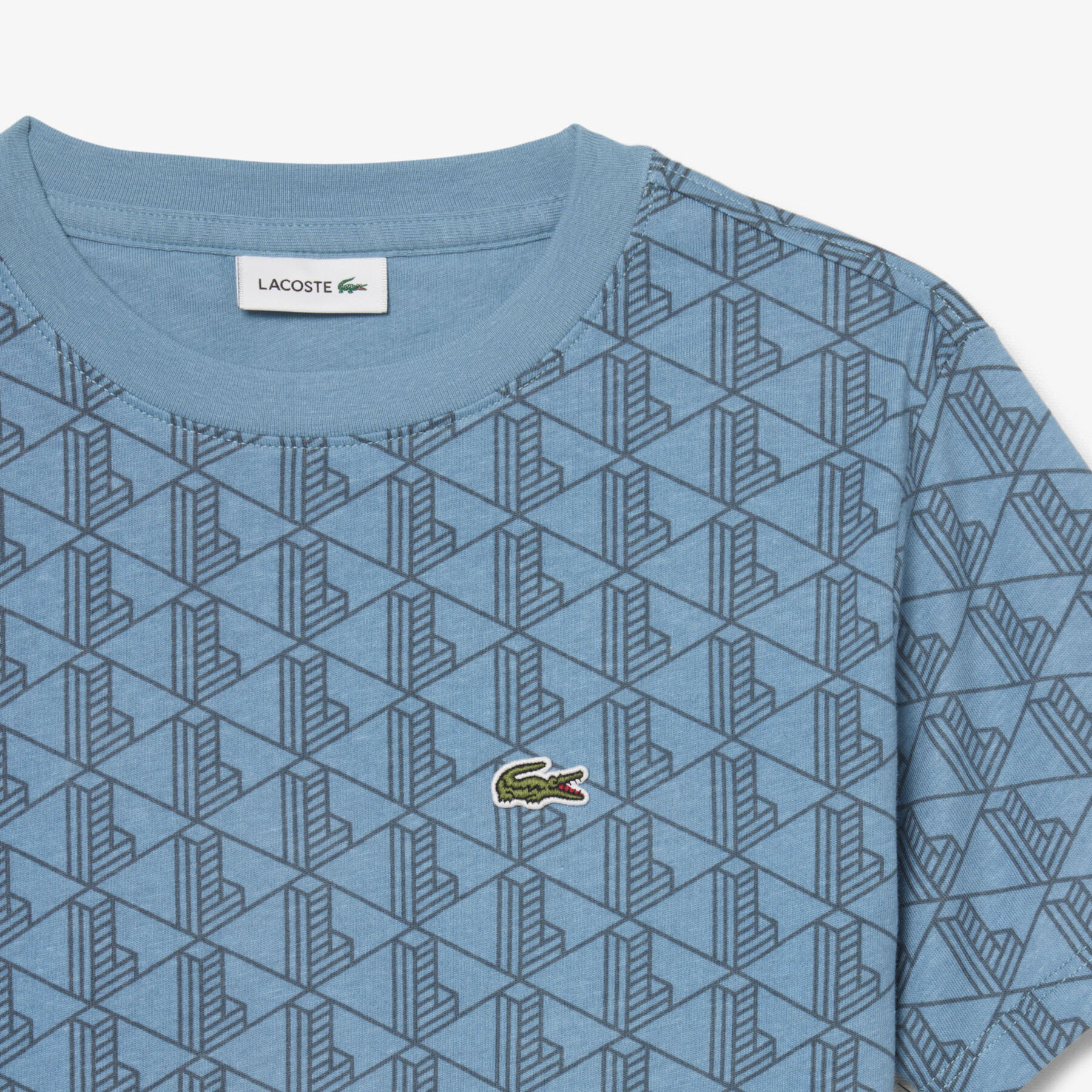 lacoste monogram print t shirt