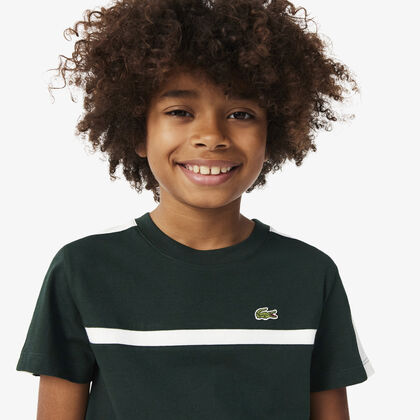 lacoste cotton colour block t shirt