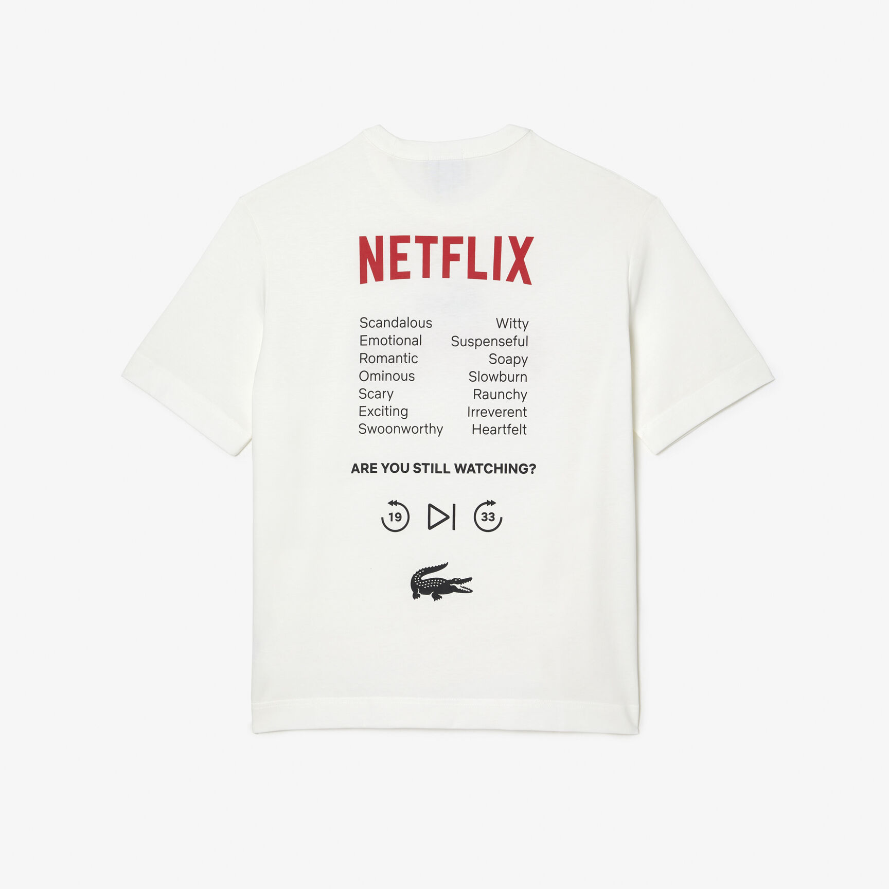 تيشيرت قطن عضوي بقصة فضفاضة للجنسين مجموعة Lacoste x Netflix تيشيرت قطن عضوي بقصة فضفاضة للجنسين مجموعة Lacoste x Netflix