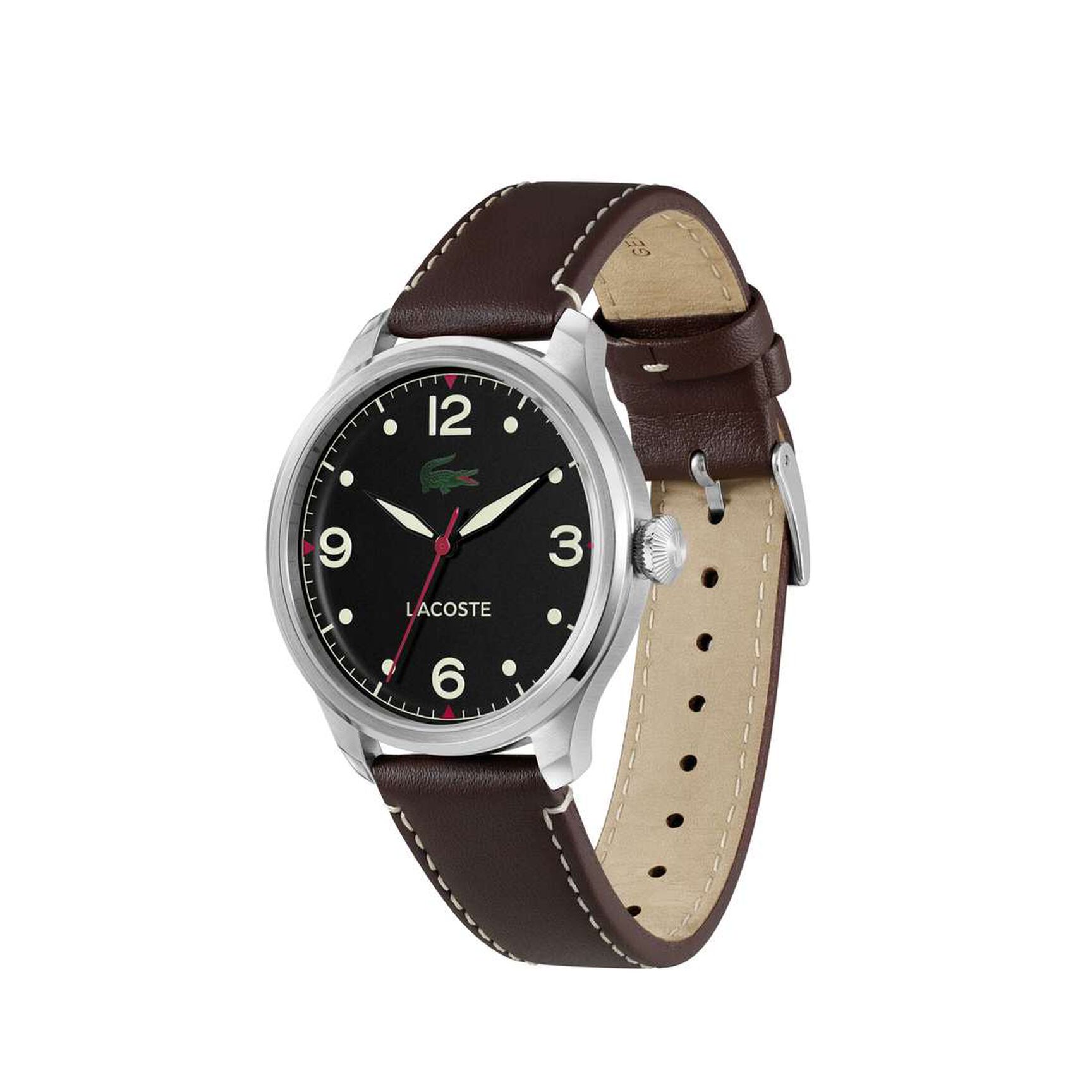 Men Leather 3 Hand Quartz Watch