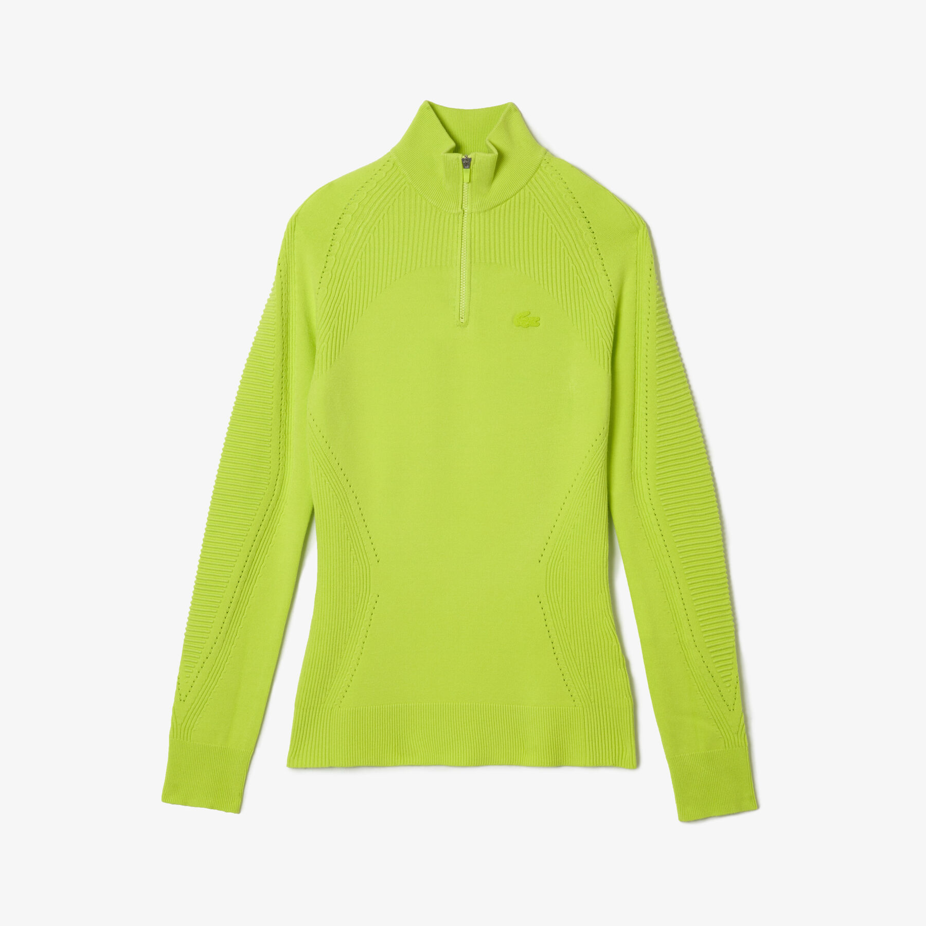 women s lacoste zip neck wool sweater