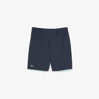 Men’s Two-tone Lacoste Sport Shorts With Built-in Undershorts
