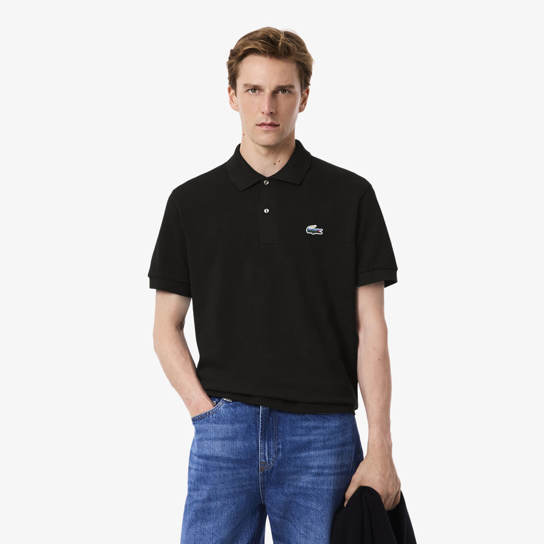Classic Fit Landscape Crocodile Pique Polo Shirt