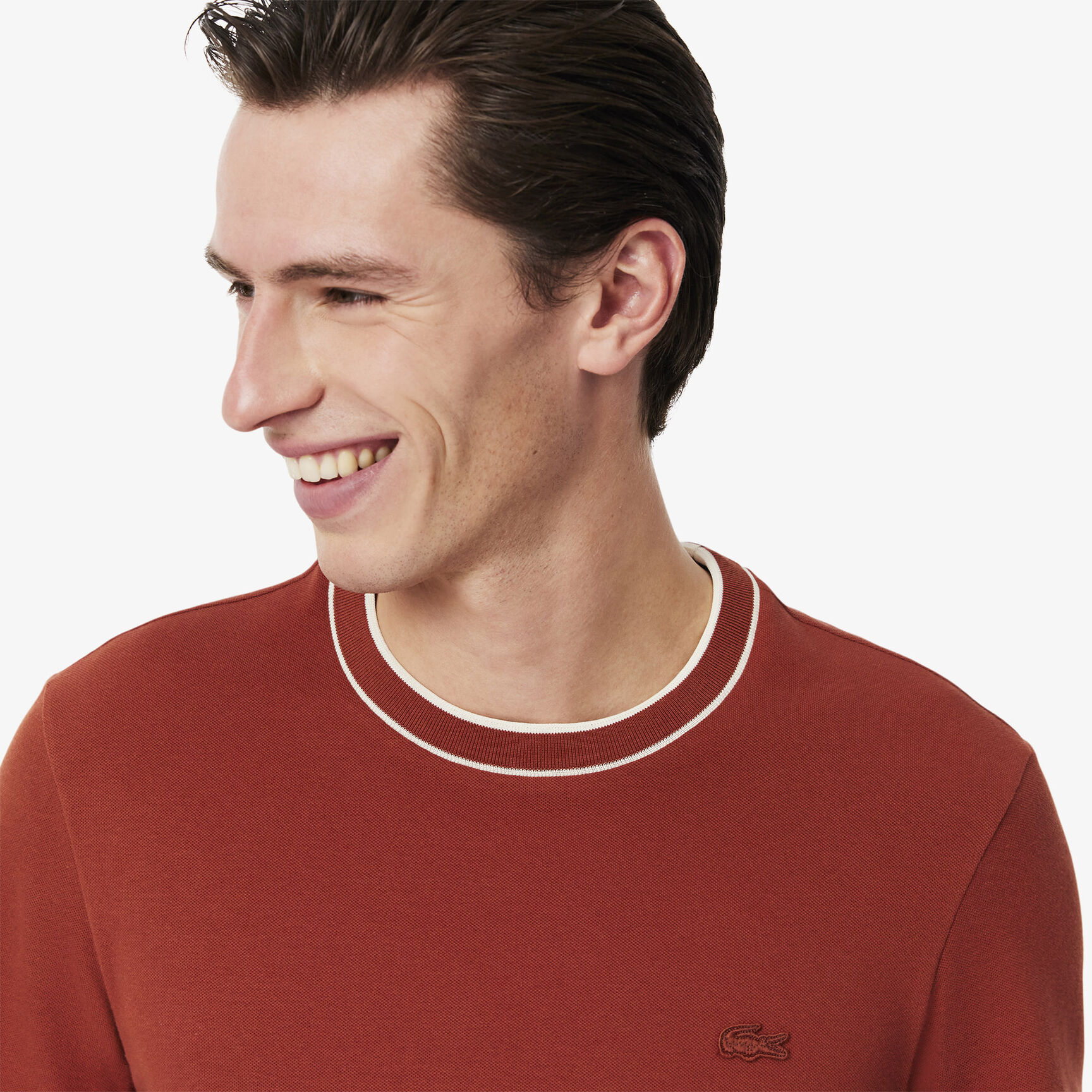 Stretch Pique Stripe Collar T-shirt