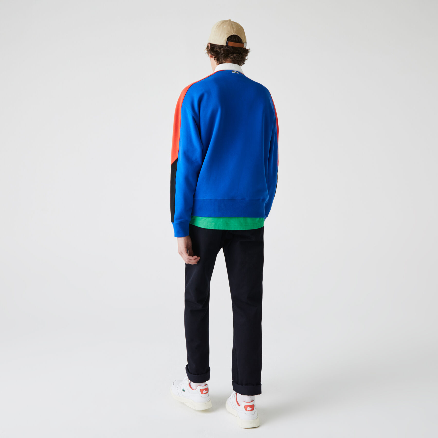 سويت شيرت بولو صوف مع كتل لونية مجموعة Lacoste LIVE للرجال لاكوست سويت شيرت بولو صوف مع كتل لونية مجموعة lacoste live للرجال