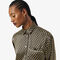 lacoste oversized printed satin shirt