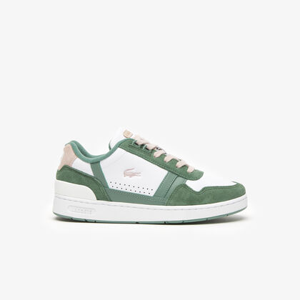 Women's Lacoste T-clip Leather Colour Contrast Trainers