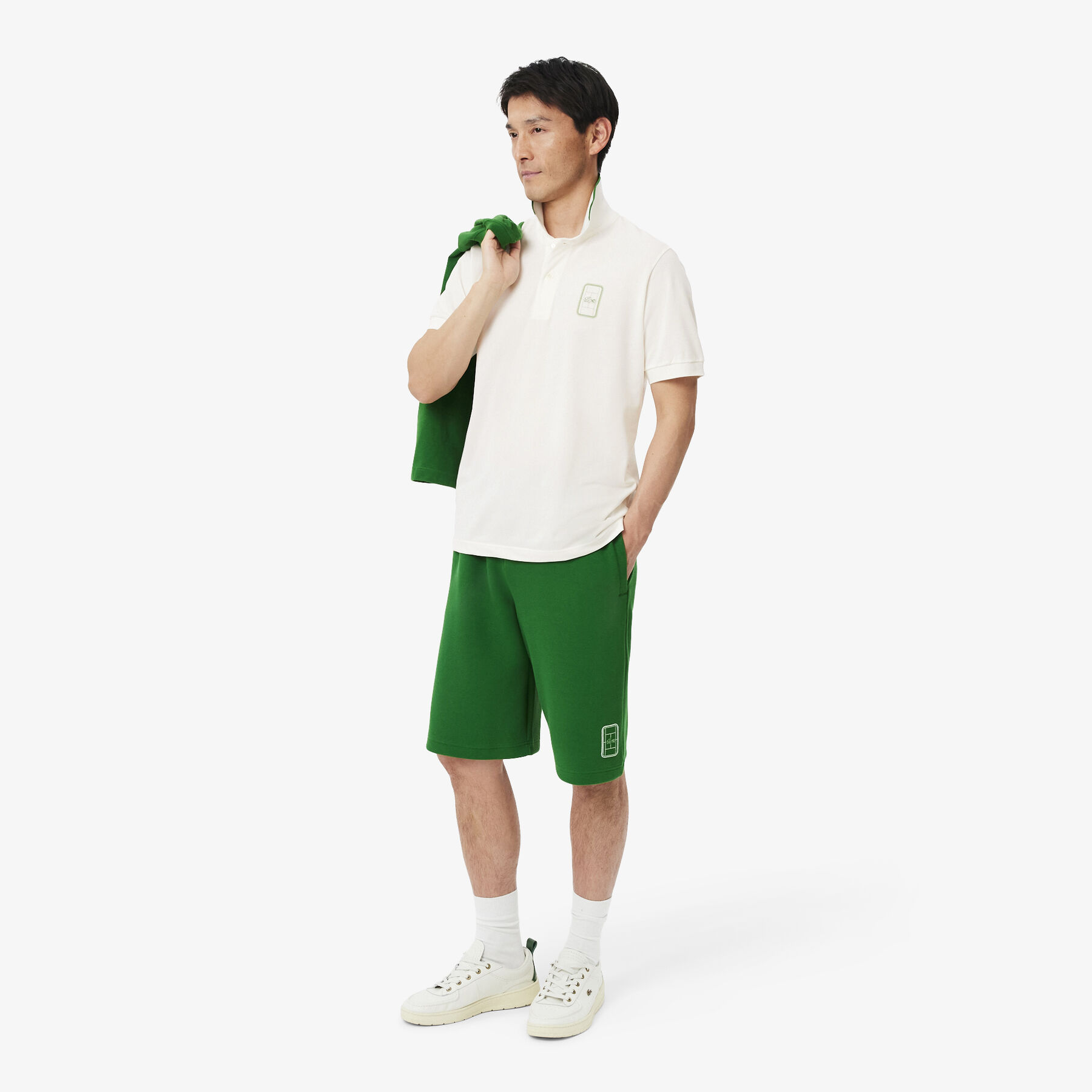 lacoste classic fit printed pique polo shirt