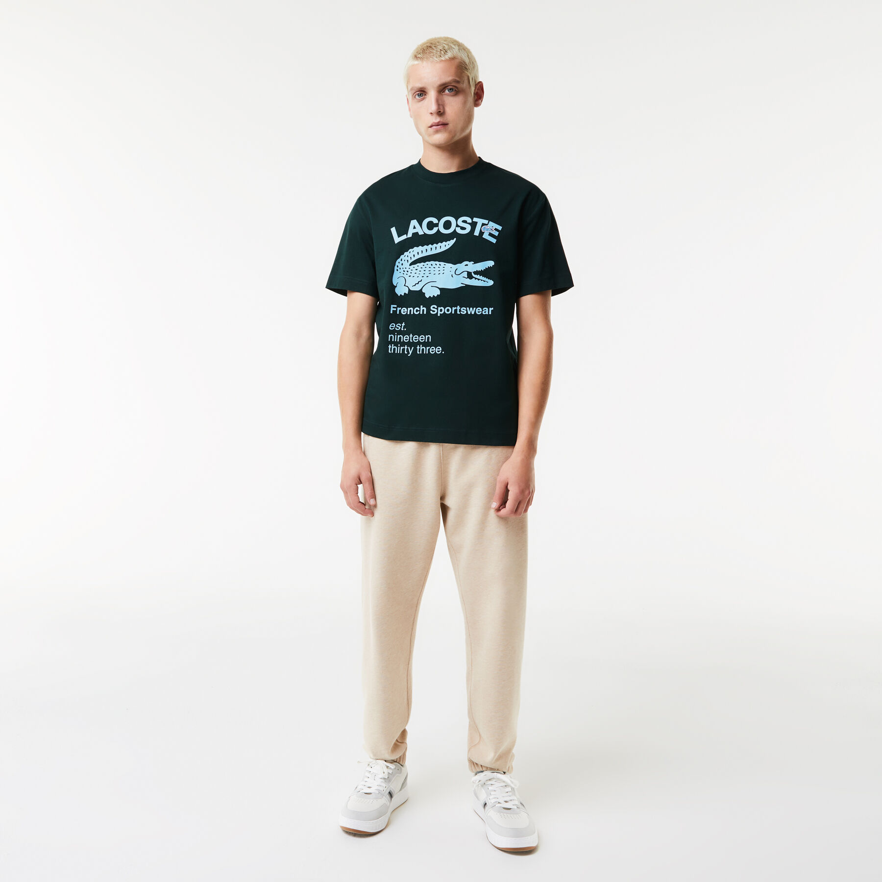 men s lacoste relaxed fit crocodile t shirt