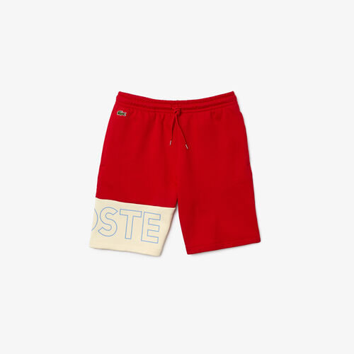 Men’s Lettered Colorblock Fleece Shorts