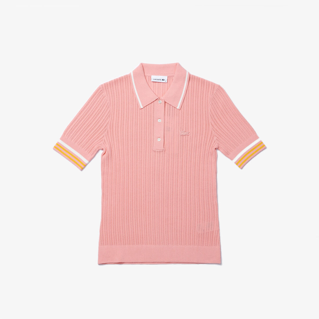 Women’s Lacoste Slim Fit Striped Sleeve Knit Polo Shirt Women’s Lacoste Slim Fit Striped Sleeve Knit Polo Shirt