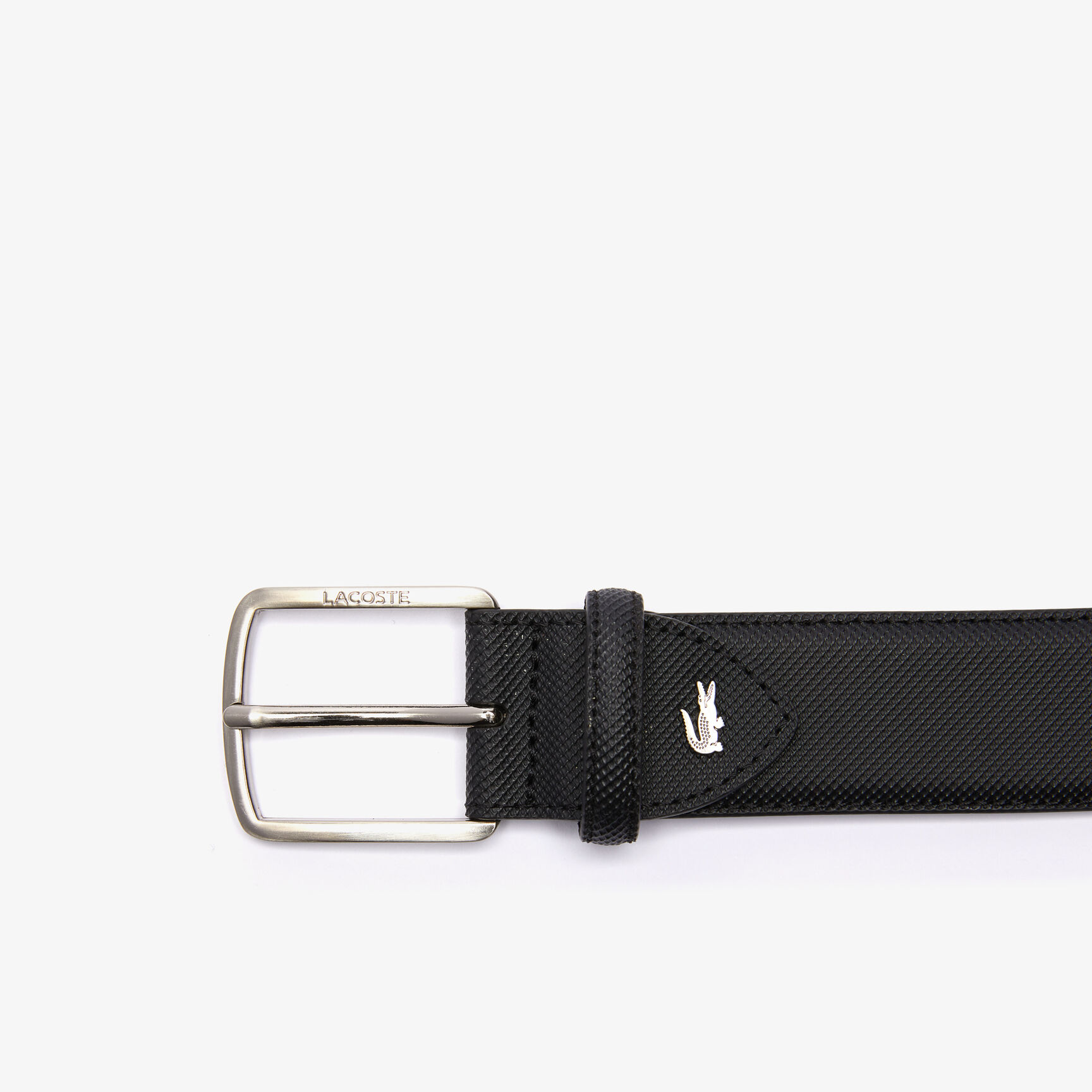 Men's Lacoste Engraved Buckle Piqu&eacute; Canvas Belt