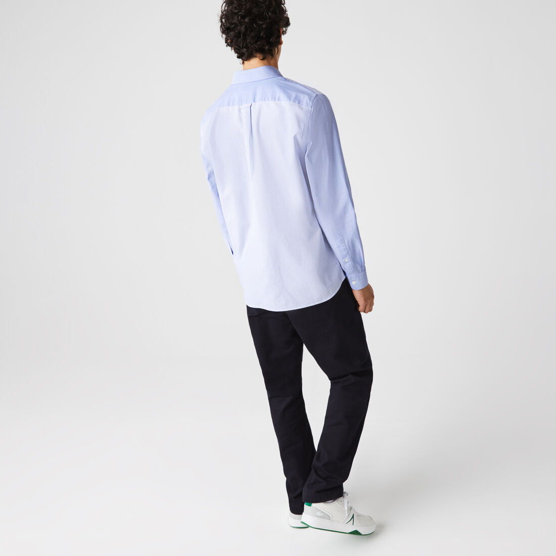 قميص رجالي من قطن أكسفورد مقلم بقصة عادية قميص رجالي من قطن أكسفورد مقلم بقصة عادية