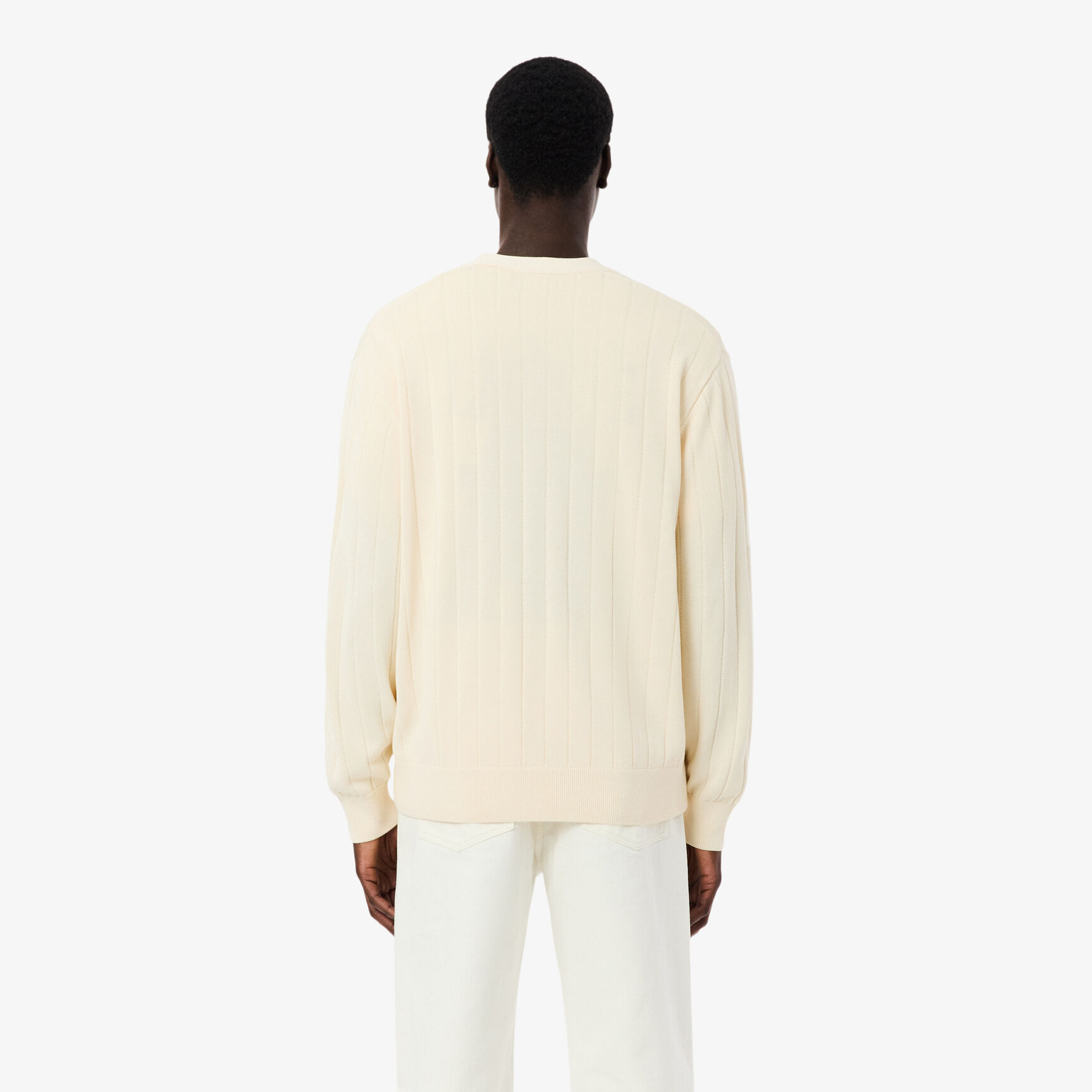 Rib Knit Cotton Blend Cardigan