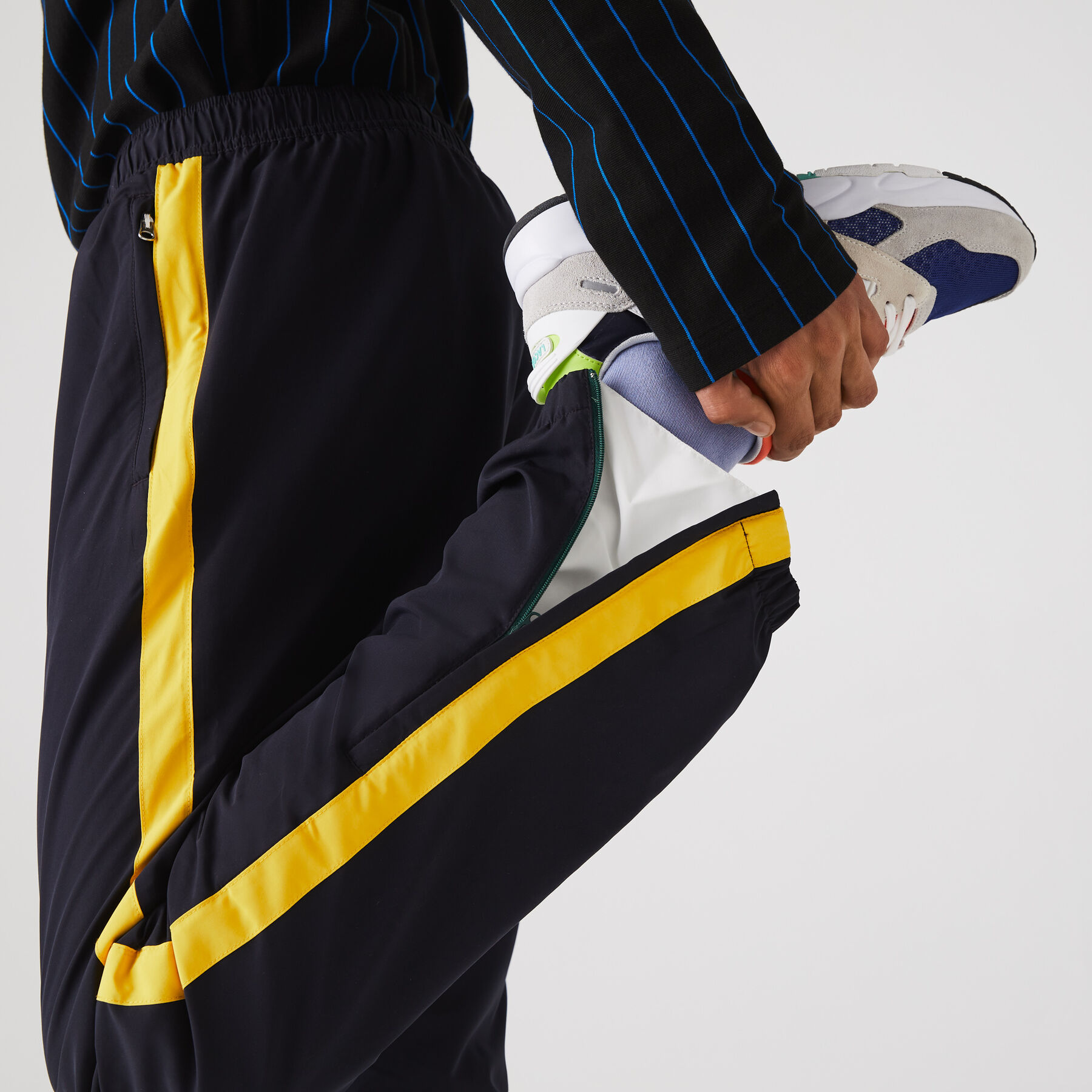 Men's Contrast Striped Water-Repellant Tracksuit Pants lacoste men s contrast striped water repellant tracksuit pants