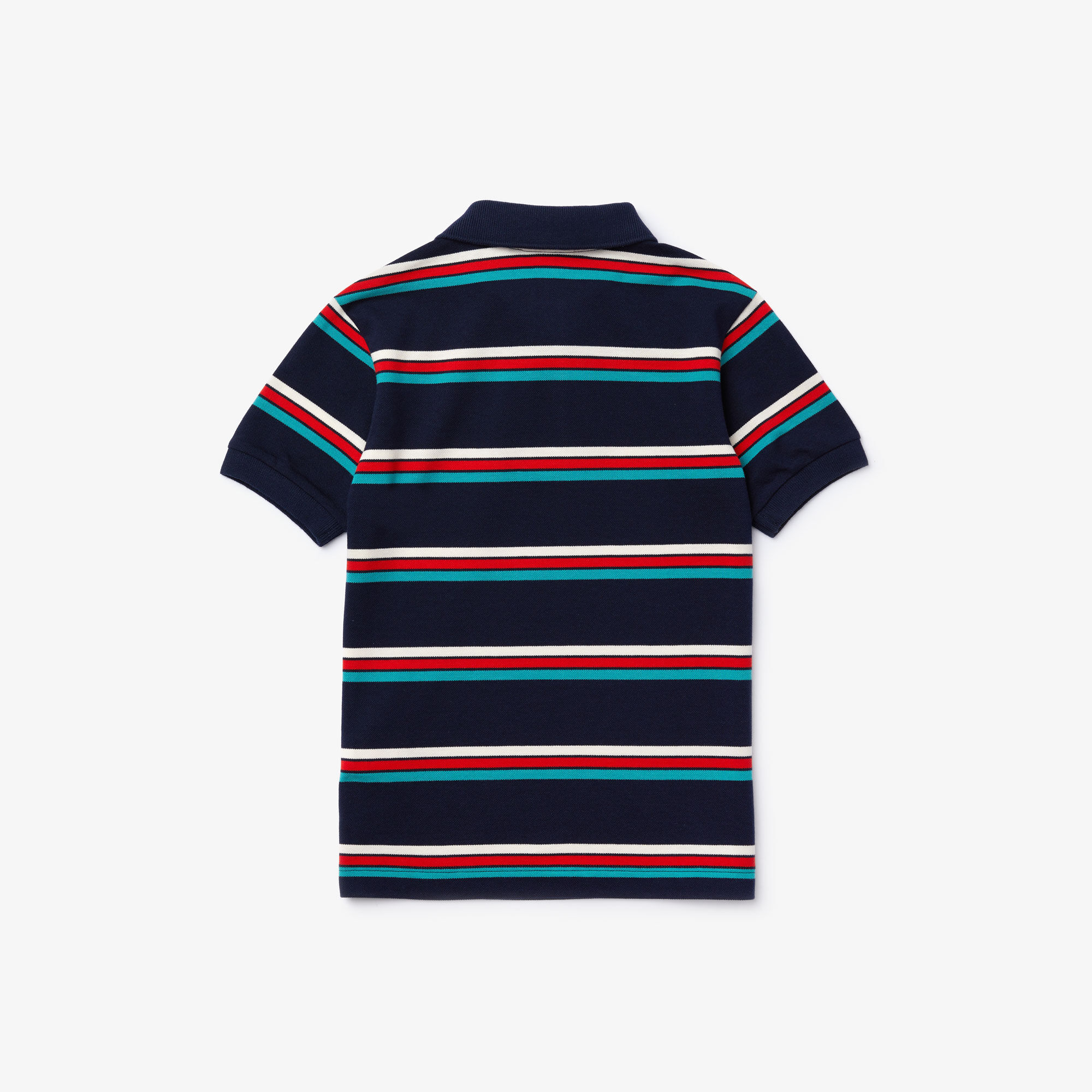 قميص بولو للصبيان مقلم من قطن بيكيه بعلامة Lacoste قميص بولو للصبيان مقلم من قطن بيكيه بعلامة Lacoste