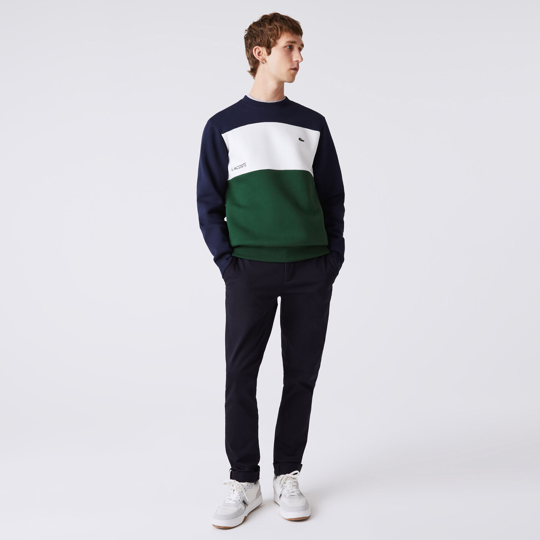 Men’s Lacoste Branded Color-Block Sweatshirt