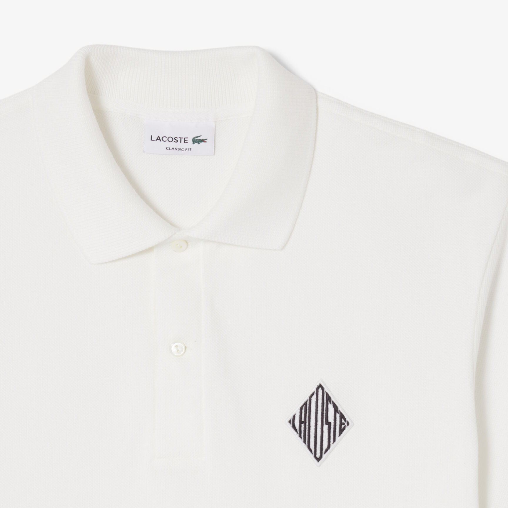 Classic Fit Badge Accent Pique Polo Shirt