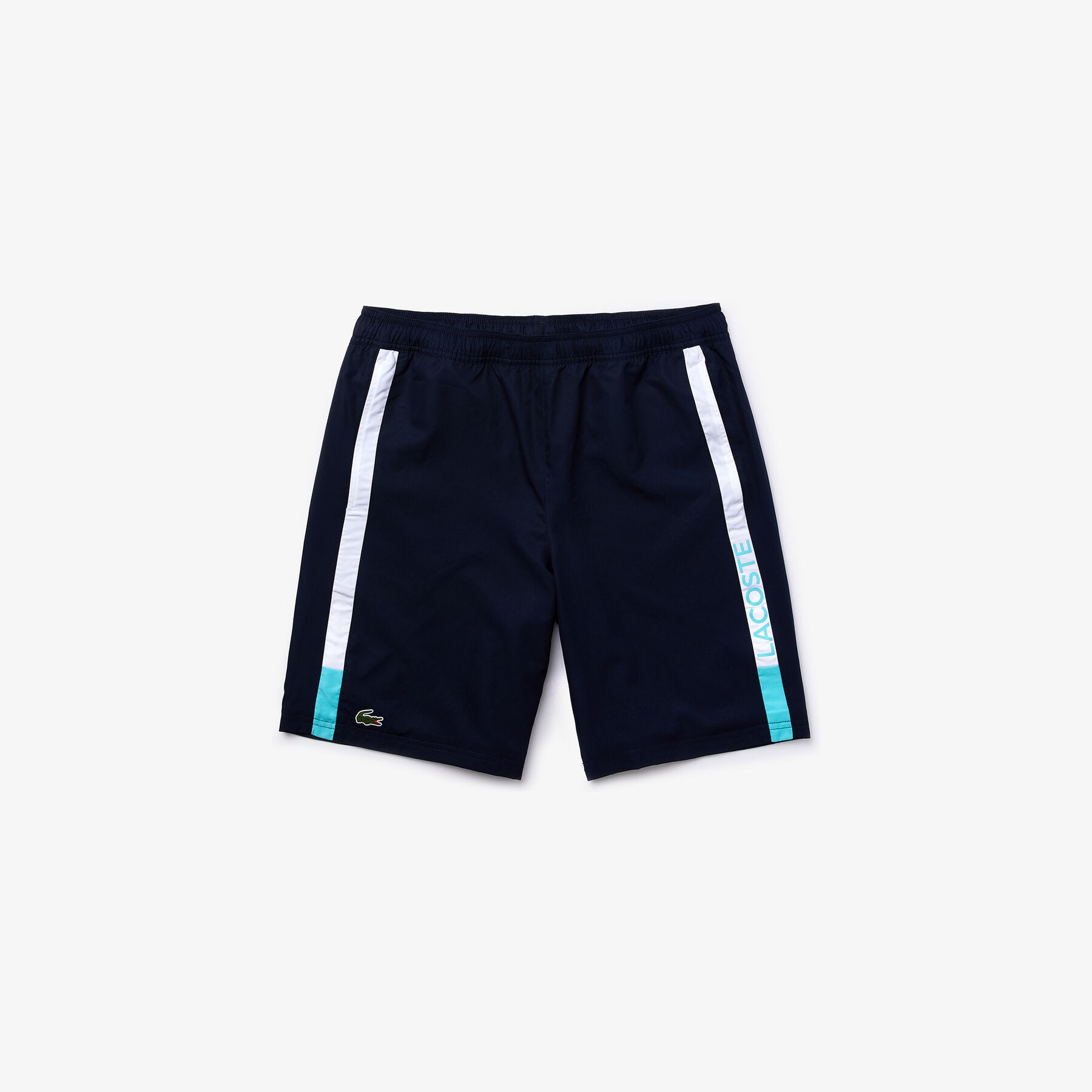شورت من قماش خفيف مزدان بخطوط ذات ألوان متباينة من مجموعة Lacoste SPORT للرجال لاكوست شورت من قماش خفيف مزدان بخطوط ذات ألوان متباينة من مجموعة lacoste sport للرجال