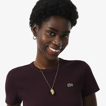 Slim Fit Ribbed Cotton T-shirt lacoste slim fit ribbed cotton t shirt