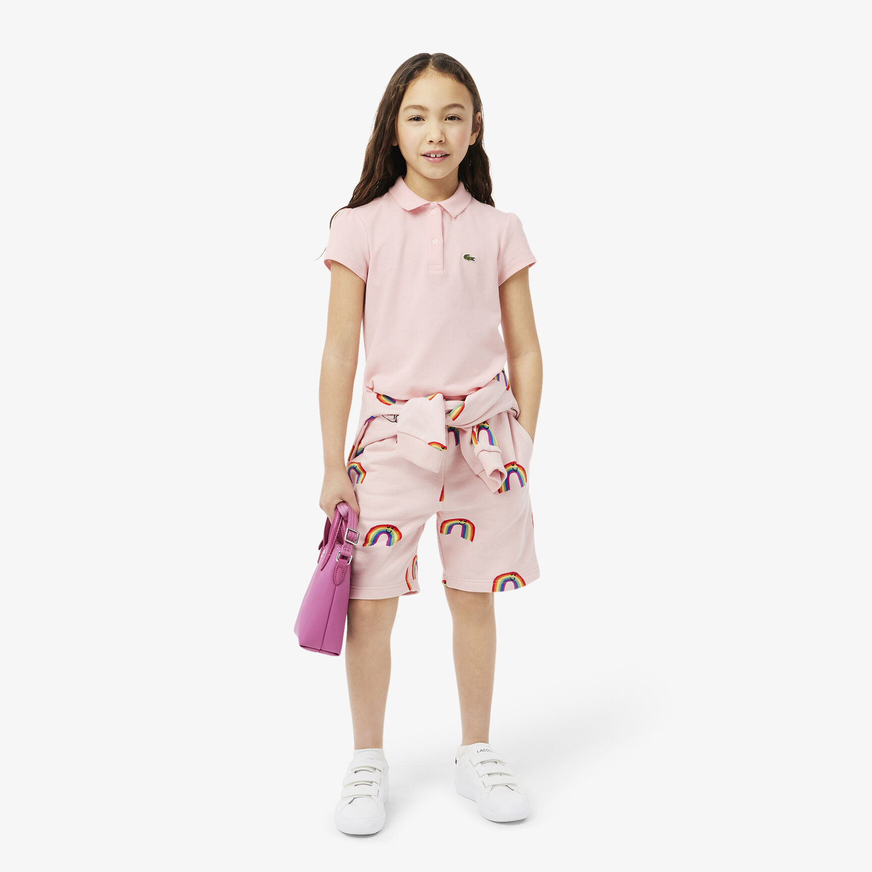 Scalloped Collar Mini Pique Polo Shirt