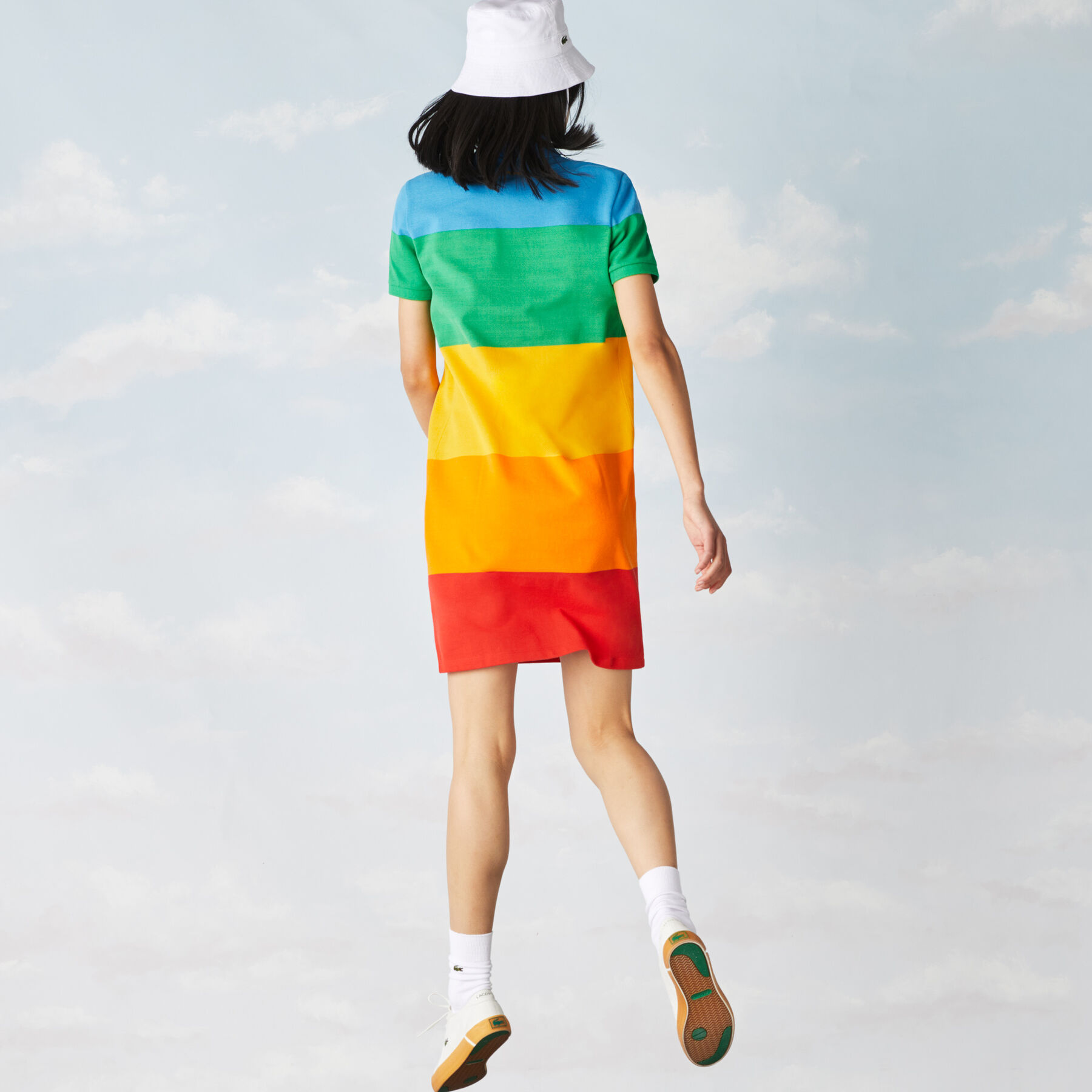 Women’s Polaroid Collaboration Striped Cotton Piqué Polo Dress lacoste women s polaroid collaboration striped cotton piqu polo dress
