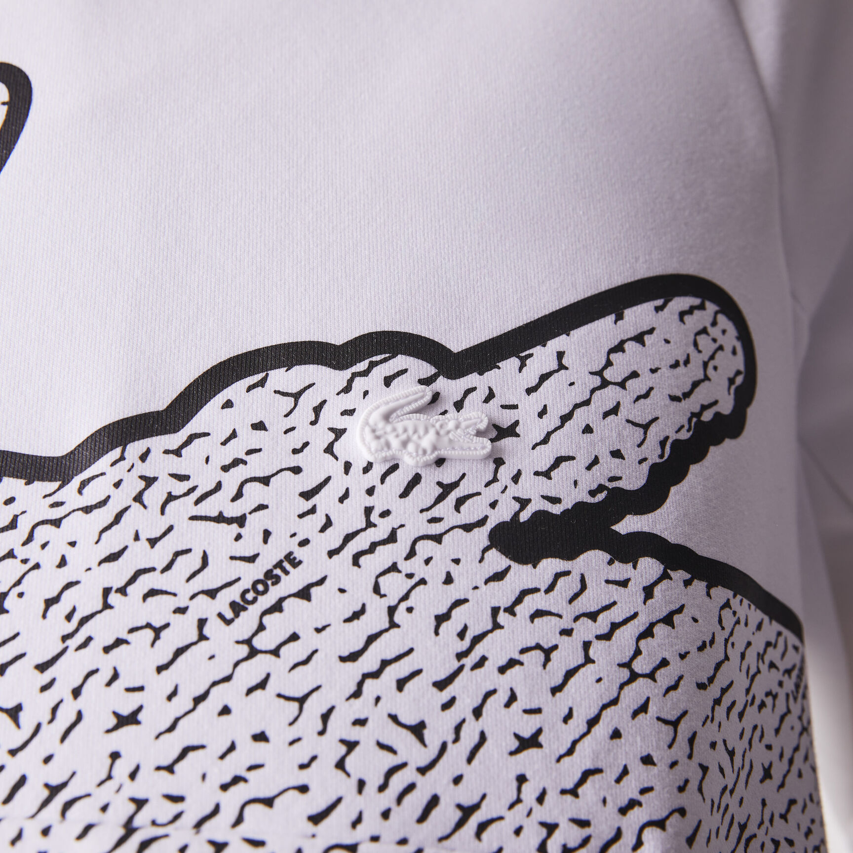 سويت شيرت مزيج قطن بفتحة رقبة مستديرة وطبعة تمساح كبيرة للرجال