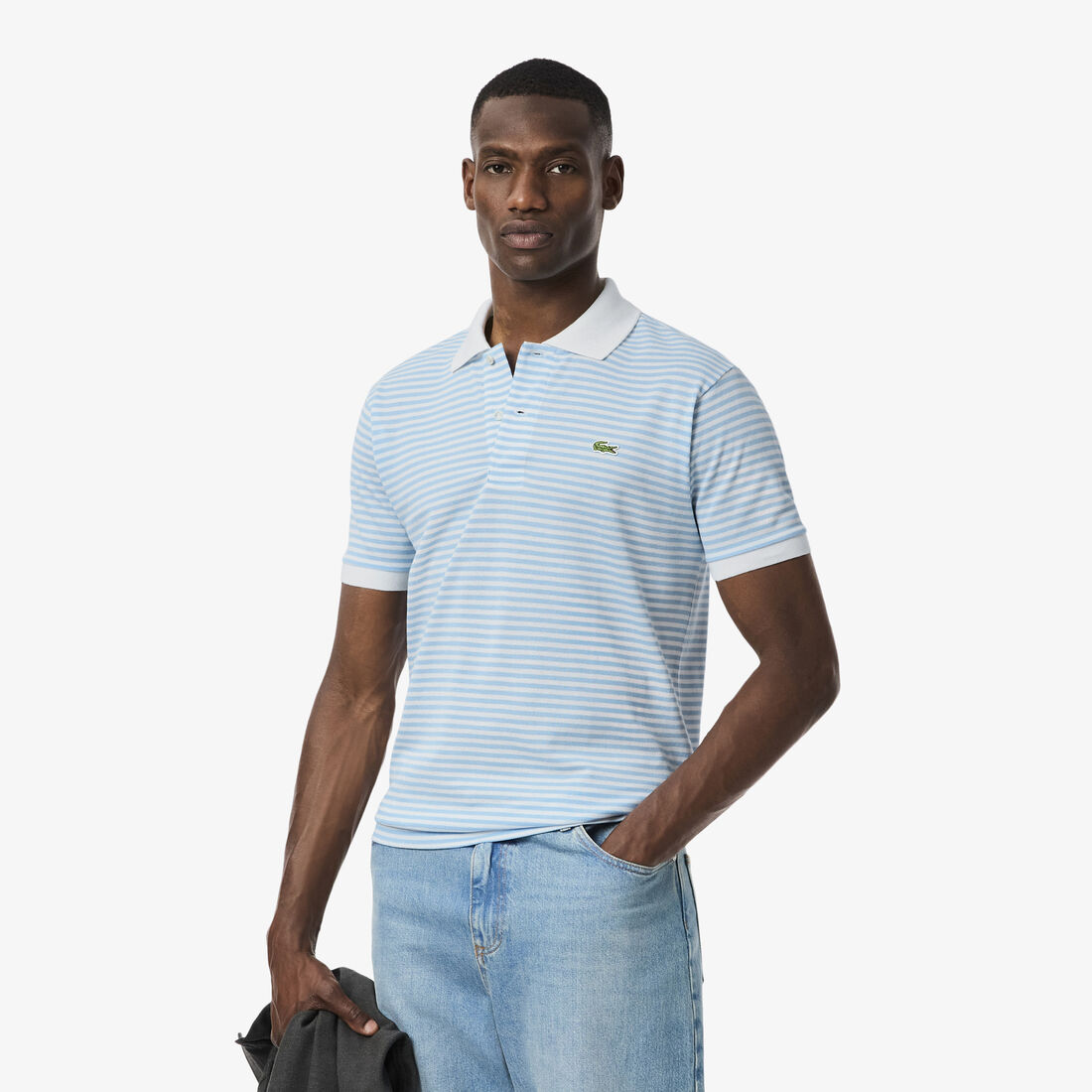 Classic Fit L.12.12 Striped Petit Pique Polo Shirt
