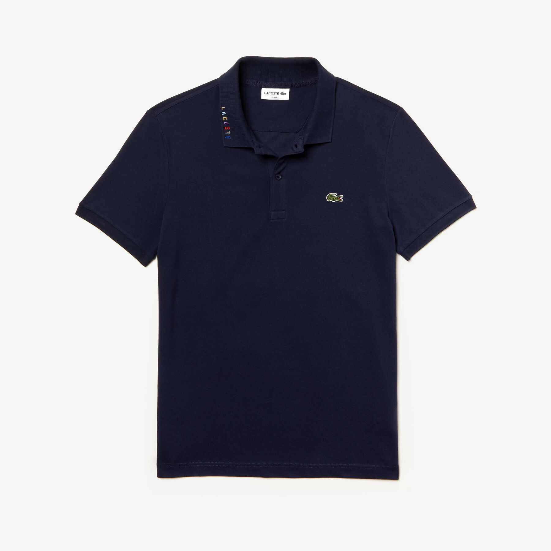 Men's Lacoste Slim Fit Multicoloured Signature Stretch Piqué Polo Shirt men s lacoste slim fit multicoloured signature stretch piqu polo shirt