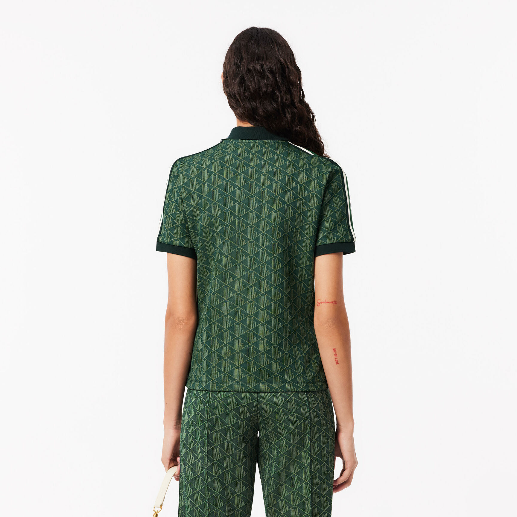 قميص بولو جاكار أحادي اللون بقصّة ضيقة