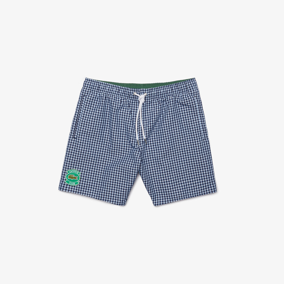 Men’s Mid-Length Gingham Check Cotton Blend Swimming Trunks Men’s Mid-Length Gingham Check Cotton Blend Swimming Trunks