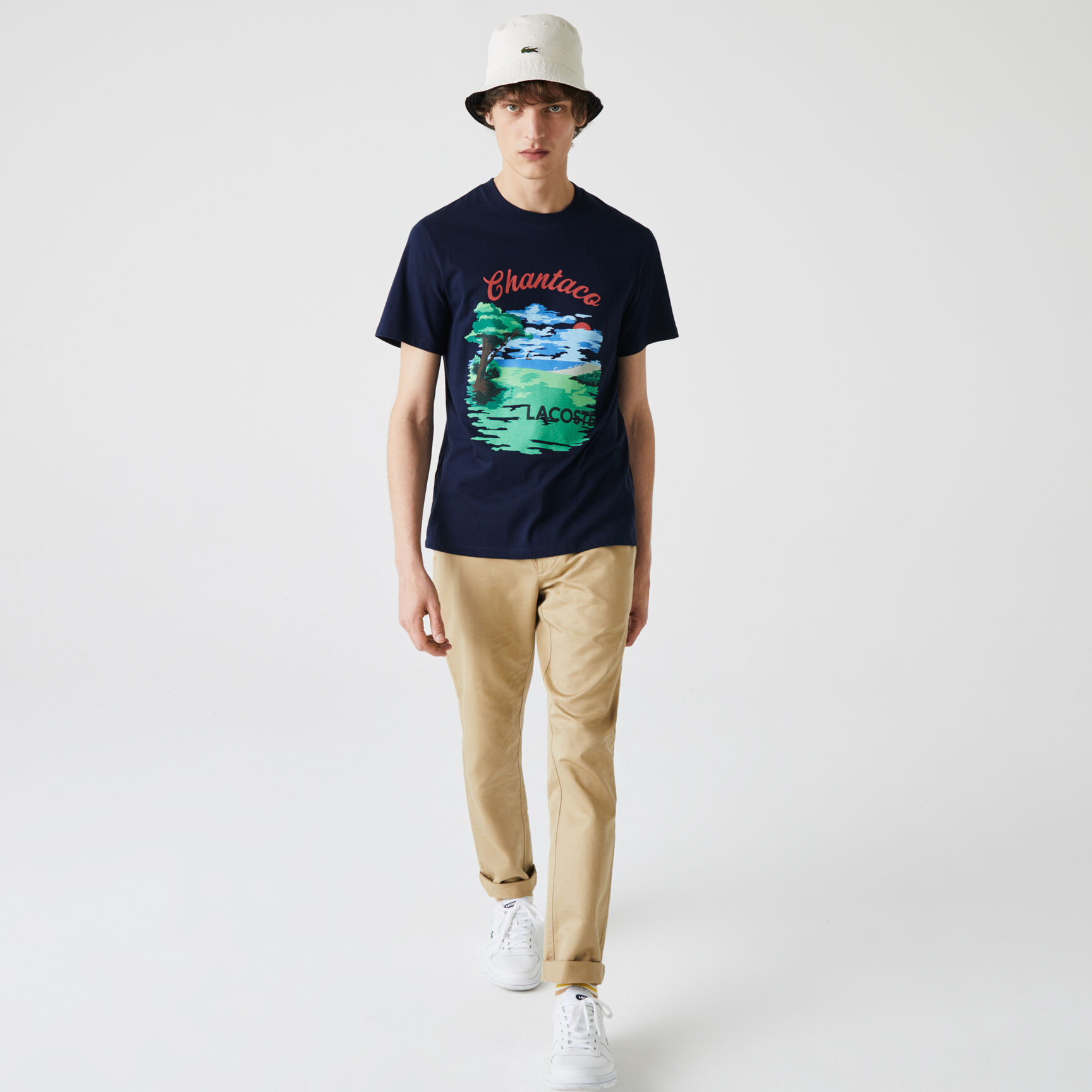 Men’s Crew Neck Landscape Print Cotton T-shirt Men’s Crew Neck Landscape Print Cotton T-shirt