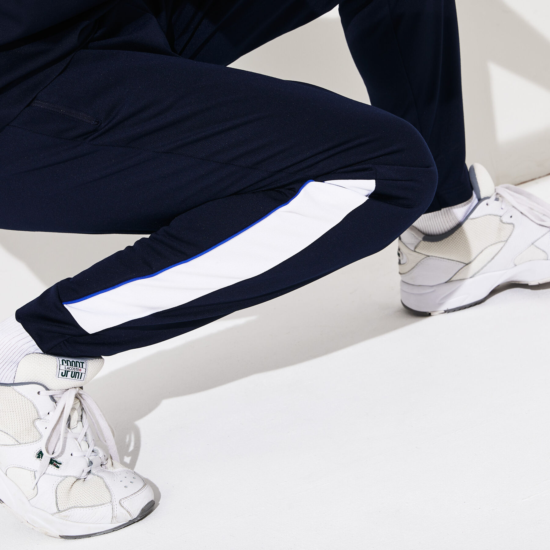 men s lacoste sport run resistant piqu  trackpants