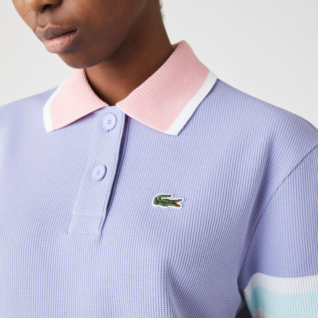 Women’s Striped Accents Honeycomb Cotton Polo Dress Women’s Striped Accents Honeycomb Cotton Polo Dress