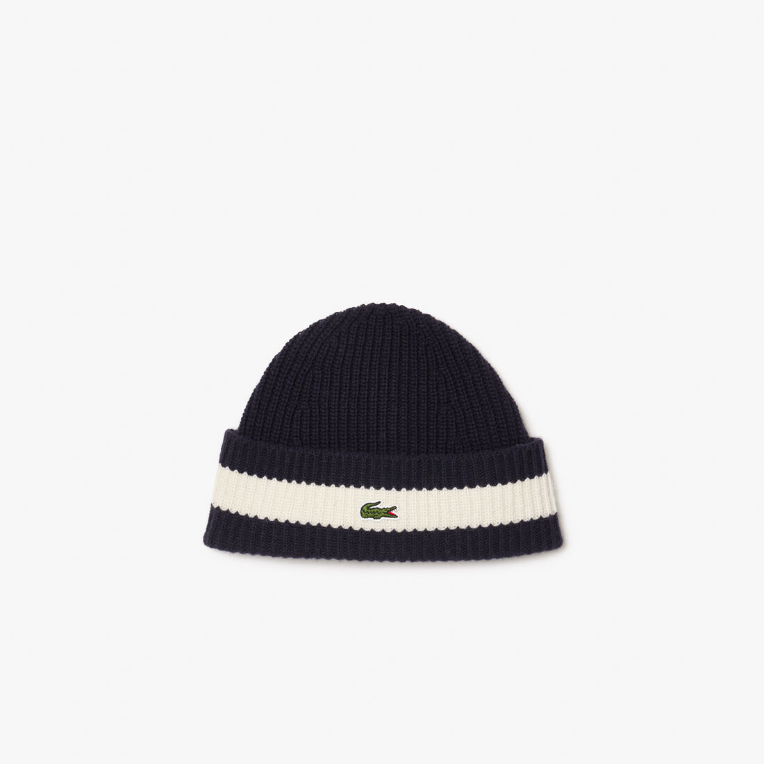 Unisex Lacoste Ribbed Wool Beanie