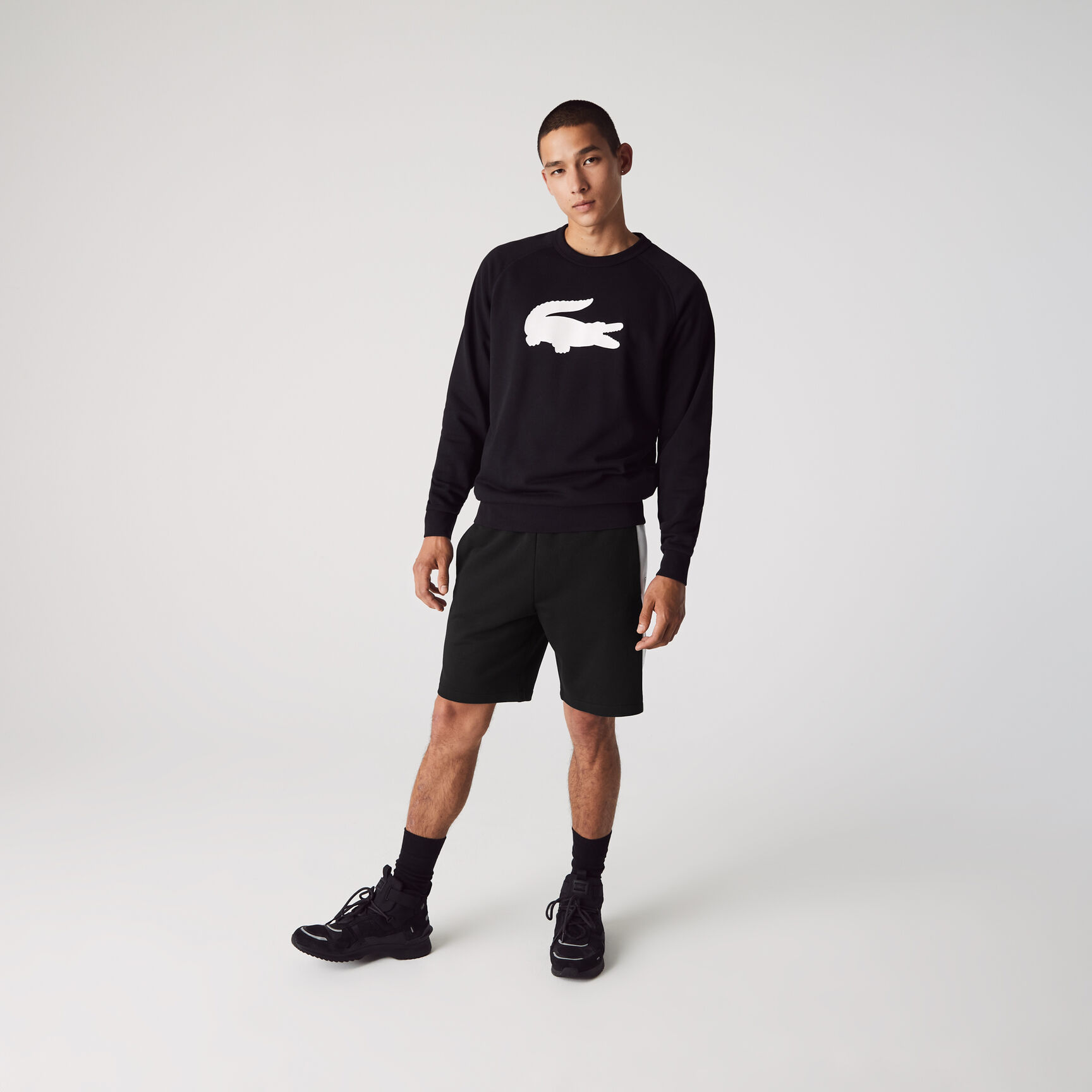 Men's Lacoste SPORT Contrast Band Fleece Shorts Men's Lacoste SPORT Contrast Band Fleece Shorts