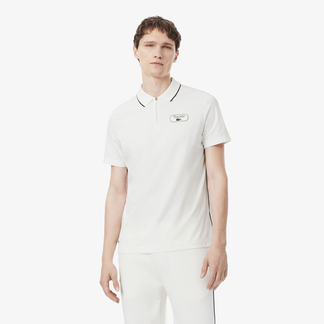 lacoste ultra dry badge accent tennis heritage polo shirt